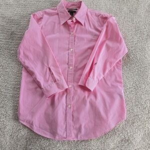 Lauren Ralph Lauren Pink Striped Button-Down Shirt
